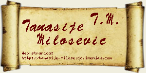 Tanasije Milošević vizit kartica